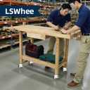 Heavy Duty Caster Wheels Set of 4, Leveling Stem Casters with Retractable Wheels 2200 Lbs Total Capacity, 1/2" & M12 Stem Sizes Adjustable with Ratchet Handle for Workbench, Machinery & Equipment