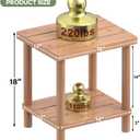 LEJANEOYE Outdoor Side Table, 2-Tier Small Outdoor Table for Patio, Adirondack Side Tables for Outside or Indoor, Bamboo End Table for Pool, Porch, Weather Resistant Easy Maintenance
