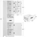 TEENFON 67" H Tall Storage Cabinet with 2 Doors, Bathroom Storage Cabinet, Kitchen Pantry Cabinets for Living Room, Dining Room, Bathroom, White, 11.8"W*15.8"D*67"H