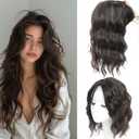 Hair Toppers for Women with Thinning Hair, 3D Toppers Pieces for Women Middle Part Clip in Bangs Synthetic Curly Wavy Daily (H2/426, Side bangs)