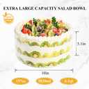 Glass Trifle Bowl with Airtight Lid, 197oz Large Salad Bowl, Glass Serving Bowl for Popcorn, Cake, Salad, Fruit, Baking, Dessert and Party Diy, BPA Free, Oven, Dishwasher Safe