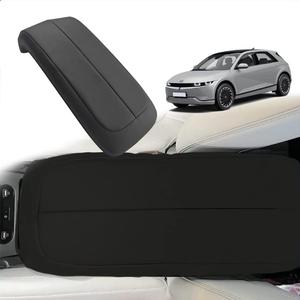 BestEvMod for Ioniq5 Center Console Armrest Pad Cover Morse Code Design Extra Soft Microfiber Leather Waterproof Protector Fit for Ioniq 5 2021-2024 Accessories NOT Fit 2025 (Black)