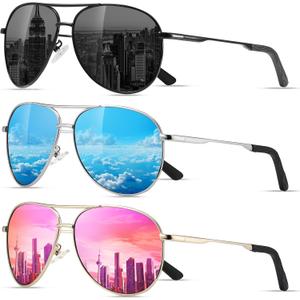 Eiuizah Polarized Aviator Sunglasses for Men Women- Classic Sun Glasses for Driving Fishing with UV Protection