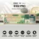 EPOMAKER Aula S102 PRO Membrane Gaming Keyboard with TFT Screen, Volume Knob & Number Pad, BT/2.4G/USB, RGB Backlit, Creamy Silicone Structure, Silent Keyboard for PC Game/Office (Yellow)
