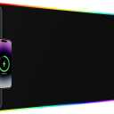 2-in-1 RGB Gaming Mouse Pad with Wireless Charging, 31.5"x15.8" Large, 24 Light Effects, Non-Slip Base, Waterproof Ultra-Smooth Surface, No Adapter