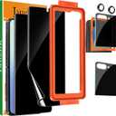 IMBZBK [Auto Installation] 2 Pack Privacy Screen Protector for Samsung Galaxy Z Flip 7, 2 Inside Anti-Spy Film + 2 Front Tempered Glass + 2 Camera Lens Protector Accessories