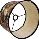 Crapyt E27 Round Decorative Shades Table Lamp, 11.81"7.87" Bamboo Shade Unique Lamp for Chandeliers, Floor Lamps