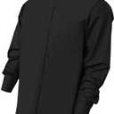 CLERKMANS Men’s Clergy Priest Shirt Long Sleeves, Free Tab Collar Insert for Pastor Preacher Minister Costume Button Shirt, Size 2 XL