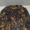 GothDark Womens Floral Maxi Dress Sheer Mesh Bell Sleeve Tiered Ruffle Gothic Romantic Casual Long Dresses (Medium, Multicolor)