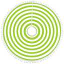 MACTING Christmas Green and White Tree Skirt 30 Inch Small Annual Rings Tree Mat with Pom Poms Little Xmas Tree Cover for Halloween Holiday Indoor Home Party Xmas Decorations