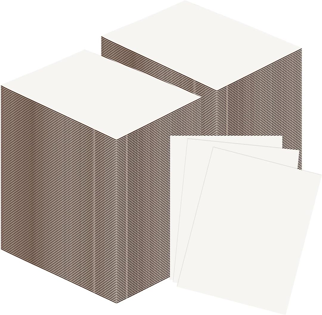 RLAVBL 200 Pack 3.5x4.5 White Corrugated Cardboard Sheets, Flat Cardboard Inserts for Shipping, Mailing, Packing, DIY Crafts