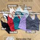 Danysu Sculpt Workout Tank Tops Women Backless Longline Sports Bras Strappy Padded Yoga Top (Blue, S)