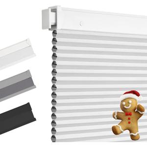 Allesin Zen No Drill Blinds for Windows Blackout Cordless Cellular Shades Honeycomb Blinds Pull Down, Free Stop Easy Install for Home and Office, Blackout, White, 24" W x 36" H