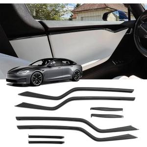 Inner Door Trim Cover Compatible with Tesla Model S 2024 2023 2022 2021 2020 2019 Interior Moldings Trims Door Side Molding Trim Cover