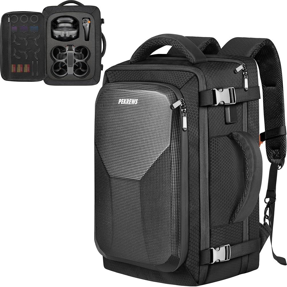 Avata 2 Case, Expandable Carry On Bag for DJI Goggles 3, RC Motion 3, Large Capacity Avata 2 Backpack Fits 17.3 Inch Laptop and DJI Fly More Combo, Travel Drone Carrying Case for Accessories