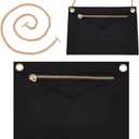 WADORN 1 Set Purse Organizer Insert Conversion Kit with Gold Chain, 8.62x6.1 Inch Felt Handbag Bag Organizer Insert 24 Inch Chain Inner Pocket Liner Envelope Bag Handbag Convert Accessory, Black