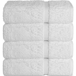 Chakir Turkish Linens | Hotel & Spa Quality 100% Cotton Premium Turkish Towels | Soft & Absorbent (4-Piece Bath Towels, White)