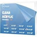 CALPALMY (2 Pack) 1/8" Thick Clear Acrylic Sheets - 16"x20" Pre-Cut Plexiglass Sheets for Craft Projects, Signs, Display Cases, Sneeze Guard and More - Cut with Engraver, Power Saw or Hand Tools