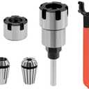 1/4 Inch Shank Router Collet Extension Rod Holder Extender Adapter Convert Inch & 1/4 Inch Shank Router Bit
