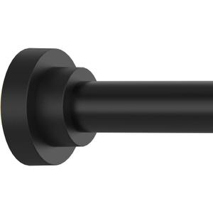 Shower Curtain Rod Adjustable 43-78 inch, 1"Diameter Spring Tension Curtain Rod No Drill, Anti-Rust Non-Slip Shower Rod, Black Shower Curtain Rod for Bathroom Tension