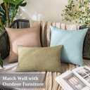 MIULEE Pack of 2 Decorative Outdoor Solid Waterproof Throw Pillow Covers Faux Linen Garden Farmhouse Cushion Cases for Patio Tent Balcony Couch Sofa 18x18 Inch Khaki