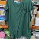 MIROL Women's Short Sleeve Tunic Tops 2025 Basic Loose T Shirts Solid Color Batwing Sleeve Casual Tee (Green, Large)