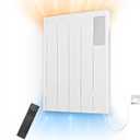 BREEZEHEAT 800w Plug-in Electric Panel Heater-Convection Wall Heaters for Indoor Use, No Fan Design, Poratble/Wall Mount Space Heater w/Remote Control,Digital Display, 24H Timer,Thermostat, White (Small(800w))