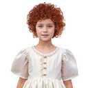 Dark Orange Wig Short Orange Curly Wavy Wig Red Party Cosplay Wigs Heat Resistant Synthetic Wigs with Cap (Small Size)