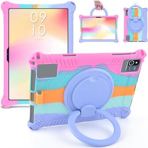 DETUOSI Silicone Case for Plimpton PlimPad P60 10 inch, Multi Angle Protective Case for Moderness MB1001 10 inch, Hoozo 10.1 inch, VASTKING KingPad K10 10.1 inch Tablet, Dazzling Pink