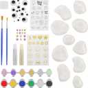 Dan&Darci Rock Painting Kit for Kids - Arts and Crafts for Girls & Boys Ages 6-12 - Craft Kits Art Set - Supplies for Rocks Paint - Best Tween Gift Ideas for Kid Activities Age 6 7 8 9 10 11
