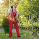 Trimmer Strap for Weed Eater Shoulder Strap Harness[Upgraded Elastic Part], Compatible with EGO/Greenworks String Trimmer, Leaf Blower, & Shrub Trimmers