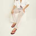 Suede Flip Flops Sandals for Women Comfortable Slip on Open Toe Thong Sandals Casual Summer Dress Flats Sandal Shoes. (6, Red)