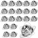 Yarlung 20 Pack 1 Inch Roller Ball Transfer Bearings, Carbon Steel Swivel Ball Casters Two-Hole Screw Mounted Ball Transfer Unit for Roller Stand, Conveyor, Transmission