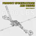 Upgraded Fence Wire Tensioner, Retractable Ratchet-Style Wire Tensioner and Tensioning Tool, Compatible with All Wire Types, 4,400 lbs Tensile Strength, Heavy-Duty Steel Construction
