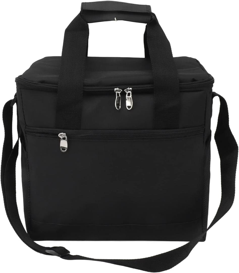 Collapsible Insulated Cooler Bag, 15L Large Capacity Leakproof Thermal Preservation Food Picnic Bag, Heat Insulated Food Tote for Beach Outings, Camping, Barbecues (black)