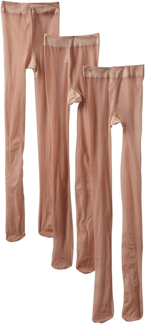 Jefferies Socks Girls 2-6X Jr Miss Pantyhose Tights 3 Pair Pack (10-14 Years, Neutral)