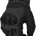 REEBOW GEAR Tactical Gloves Motorcycle Riding Gloves Full Finger Gloves Black (Large)