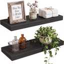 Floating Shelves for Wall Decor (Black, Set of 2)