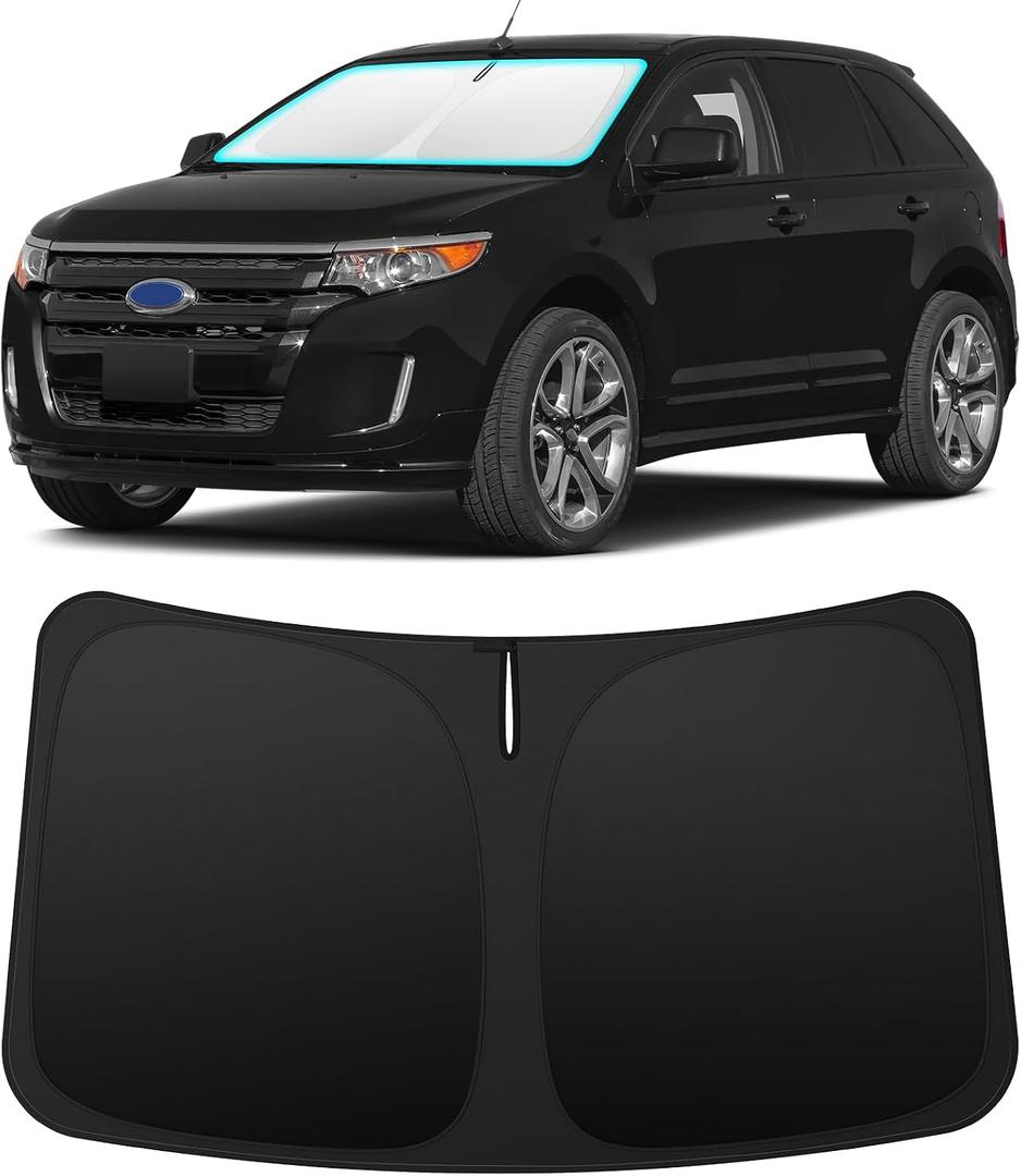 INSAUTO Custom Fit Windshield Sun Shade for Ford Edge 2007-2014 | Foldable Front Window Sunshade Car Accessories, UV & Heat Reflector, Keeps Interior Cool, Includes Storage Bag
