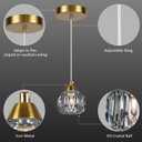 Weesalife Crystal Chandeliers for Dining Room Lights Fixture Over Table, 3 Pack Gold Modern Pendant Light Fixture，Crystal Pendant Lighting for Kitchen Island Bathroom Bar, Brass
