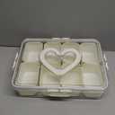 Divided Snack Serving Tray with Lid and Handle travel Snackle Box Charcuterie Container Portable Storage Organizer for Candy Divided Serving Tray with Lid for Fruits, Snacks, Sauces & More