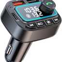 Bluetooth 5.3 Car Adapter FM Transmitter, 42W (PD30W & 12W) USB C Car Charger Wireless Radio Receiver, Hands-Free Calling MP3 Audio Player Cars Kit, Light Switch & Fast Charging & Deep Bass (Black)