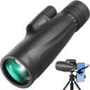 Monocular Telescope 80 x 100 High Powered Monoculars for Adults with Tripod, Monocular for Smartphone Suitable for Bird Watching Larger Vision Monoculars for Adults with BAK4 Prism & FMC Lens Black