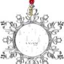 Laraine Christmas Tree Ornaments  Decorative Hanging 2025 Holiday Keepsake Gift Snowflake Pendant with 2 Photo Frame Insert for Picture of Pet (Snowflake Silver (2025))