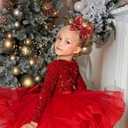 4 x Hair Clip with 5 inches Sequins Large Bow for Girls Toddler Hair Accessories Women Teens Babies Gifts - Red