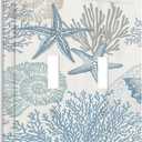 Decorative Light Switch Plate Covers Blue Starfish Coral Seaweed 2 Gang Light Switch Cover Plate Double Toggle Wall Plate Outlet Covers for Bathroom Bedroom Decor 2 Pack