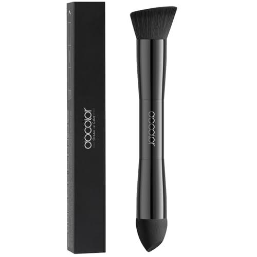 docolor Dual-Ended Hairline Powder Brush, Hair Contour Brush with Sponge Tip, Makeup Brush for Seamless Blending, for Hair Contouring, Root Touch-ups, and Beard Coverage Vegan & Cruelty-free