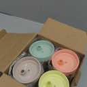 Pandaloo Smoothie Cups for Kids - Stainless Steel Toddler Tumbler with Straw, Sippy Cup for Smoothies - BPA-Free, Toddler Snack Cups, 10 oz (Pack of 4, Creamy Mushroom/Sage/Lime/Peach)