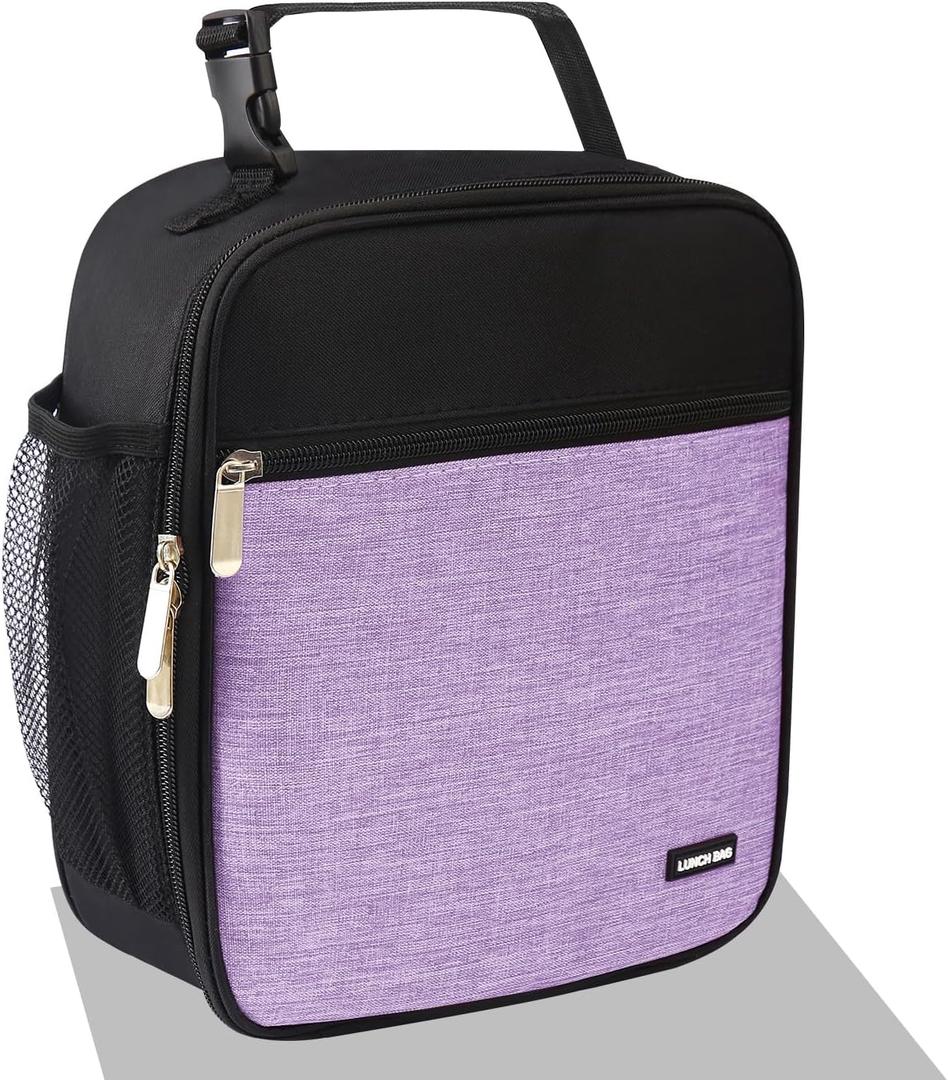 Lunch box Lunch bag for men women Insulated Lunchbox Lunch bags for Work Picnic Travel (Thicken light purple)