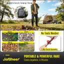 Jardineer Garden Rake for Leaves - Adjustable Metal Leaf Rake with Expandable Head and 59 Inch Long Handle, Yard Rake for Leaves, Debris, Tight Spaces and Yard Waste Removal